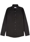 Eton Contemporary-fit Diagonal Weave Dress Shirt In Black