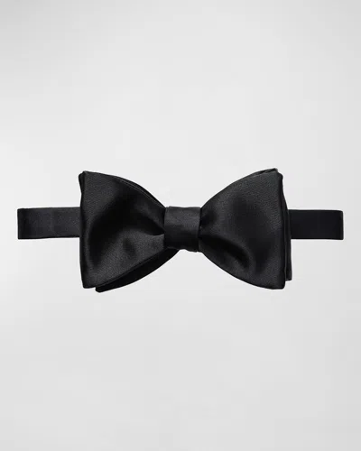 ETON BLACK SILK SATIN READY-TIED BOW TIE