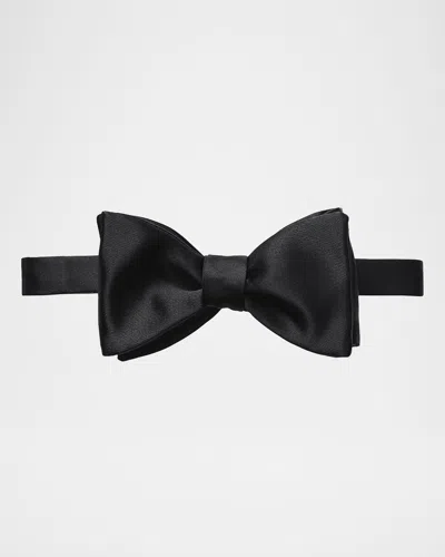 Eton Black Silk Satin Ready-tied Bow Tie