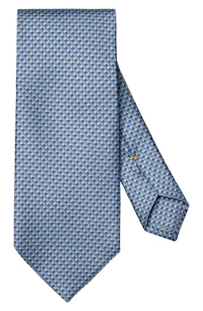 Eton Blue Geometric Print Silk Twill Tie