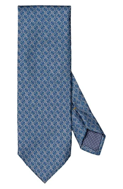 Eton Blue Vine Print Silk Tie In Medium Blue
