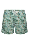 Eton Printed Drawstring 5 Swim Trunks