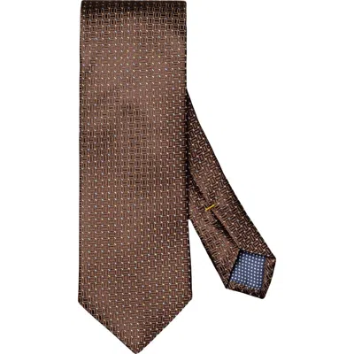 Eton Brown Geometric Texture Silk Tie