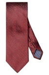 Eton Burgundy Patterned Silk Jacquard Tie In Red