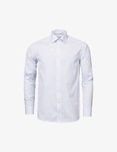 Eton Business Point-collar Regular-fit Cotton-poplin Shirt In Light Blue