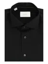 Eton Buttoned Wool Shirt In Black