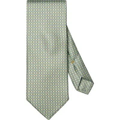 Eton Chain Pattern Silk Tie In Green