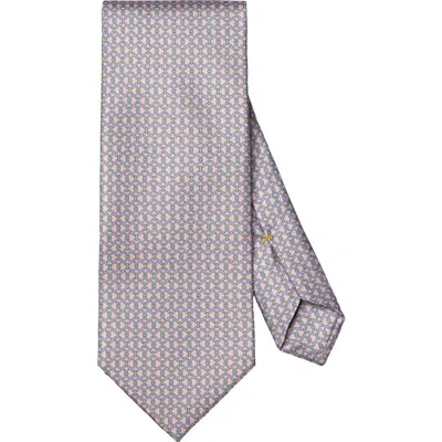 Eton Chain Pattern Silk Tie In Gray