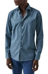 Eton Chambray Button-up Shirt In Dark Blue