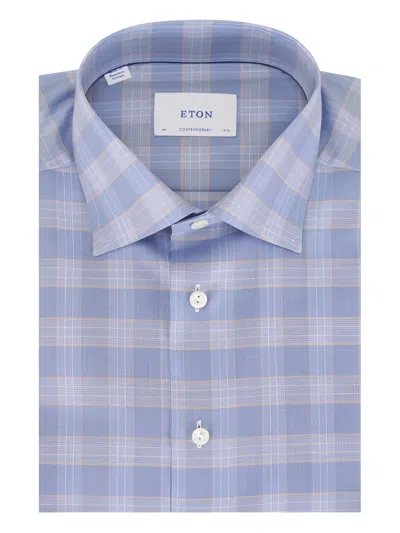 Eton Check-pattern Shirt In Blue