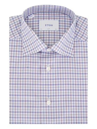 Eton Checked-pattern Shirt In Purple