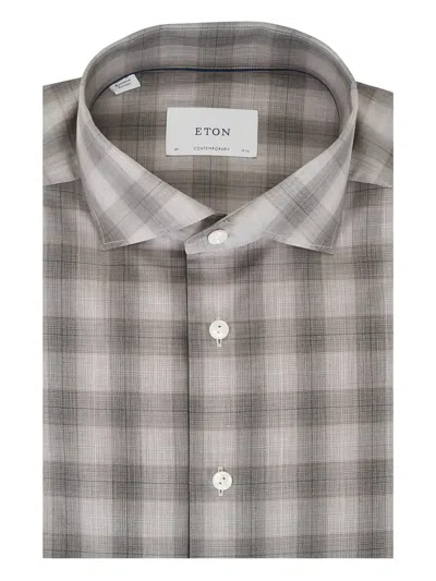Eton Checked Shirt In Gray
