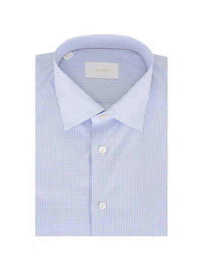 Eton Check-pattern Shirt In Blue