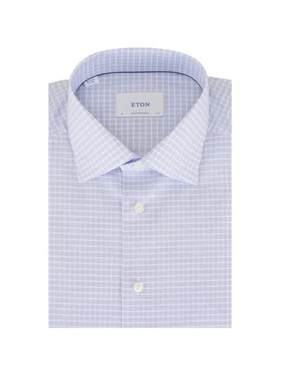 Eton Check-pattern Shirt In Blue