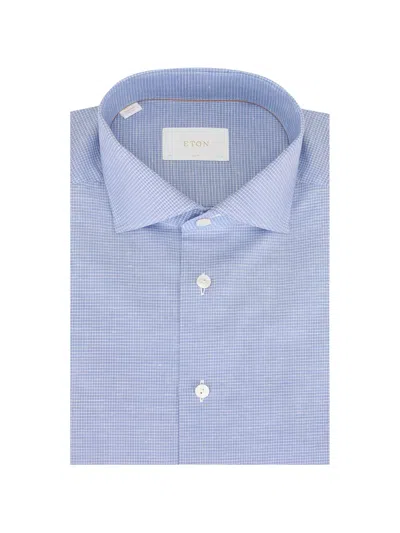 Eton Check-printed Shirt In Blue