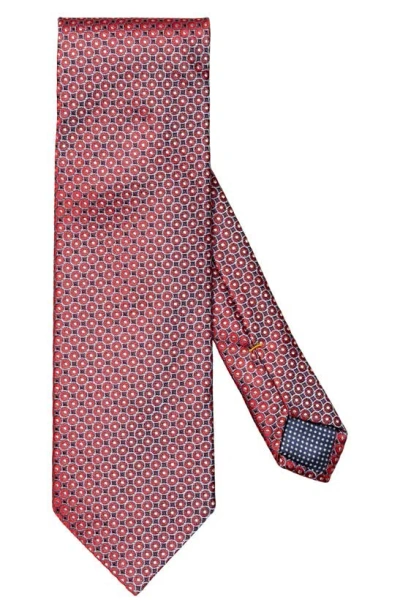 Eton Circles Silk Tie In Medium Red
