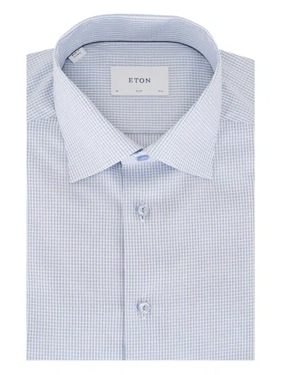 Eton Ckecked Shirt In Blue