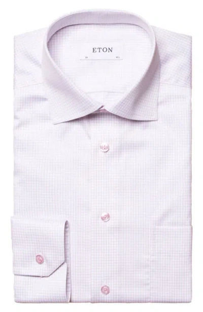 Eton Classic Fit Grid Check Cotton Dress Shirt