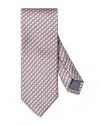 Eton Classic Geometric Silk Tie In Pink