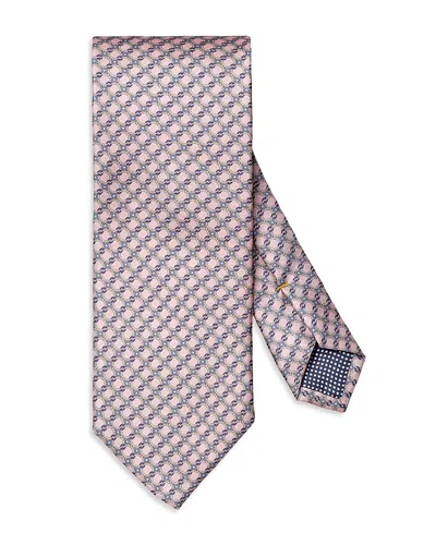Eton Classic Geometric Silk Tie In Pink