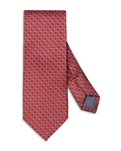 Eton Classic Geometric Silk Tie In Red