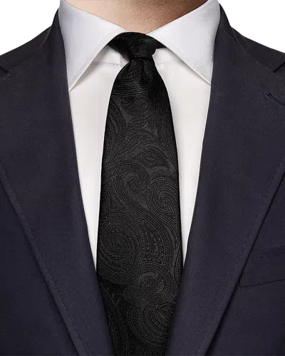 Eton Classic Paisley Silk Tie In Black