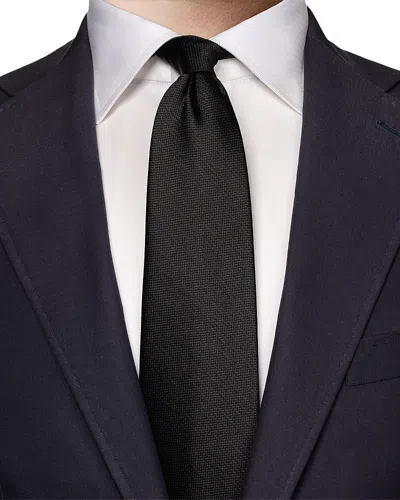 Eton Classic Tonal Color Silk Tie In Black
