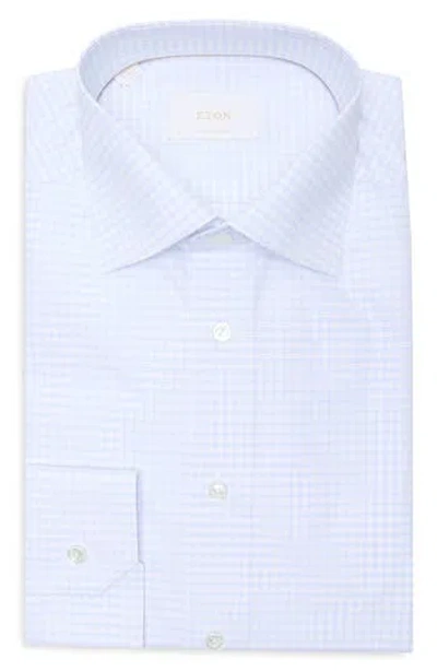 Eton Contemporary Fit Check Cotton Dress Shirt In Blue