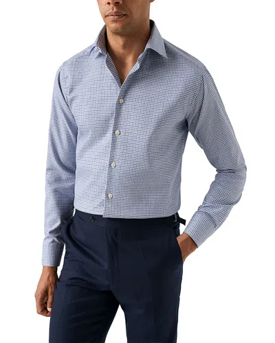 Eton Contemporary Fit Check King Twill Shirt In Blue