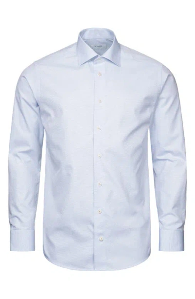 Eton Contemporary Fit Dobby Organic Cotton Dress Shirt In Light Pastel Blue