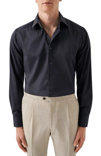Eton Contemporary Fit Solid Navy Organic Cotton Dress Shirt