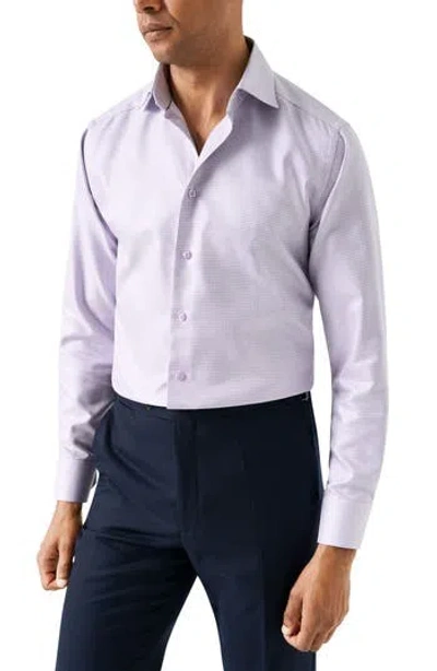 Eton Contemporary Fit Houndstooth Dress Shirt In Purple