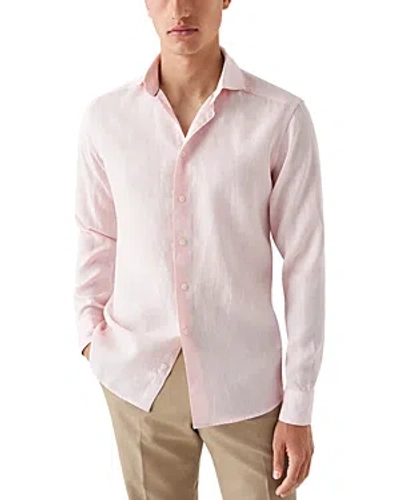 Eton Contemporary Fit Linen Shirt In Medium Pink
