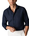 Eton Contemporary Fit Linen Shirt In Navy Blue