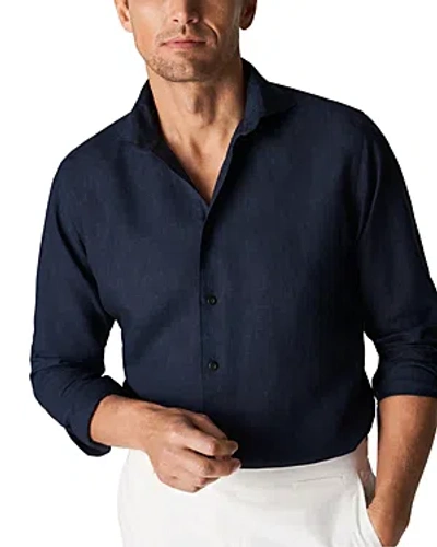 Eton Contemporary Fit Linen Shirt In Navy Blue