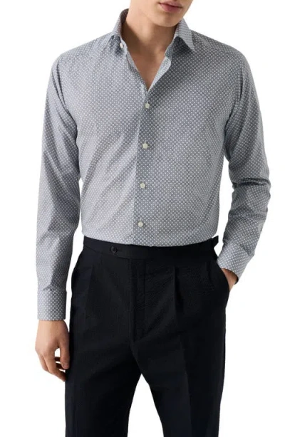 Eton Contemporary Fit Medallion Print Cotton Dress Shirt In Gray