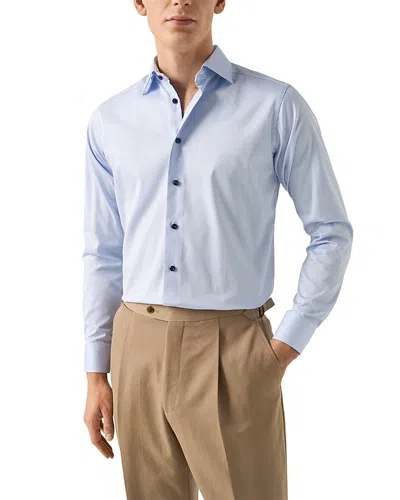 Eton Contemporary Fit Navy Details Signature Twill Shirt In Blue