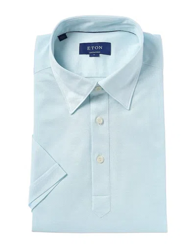 Eton Contemporary Fit Oxford Pique Polo Shirt In Green