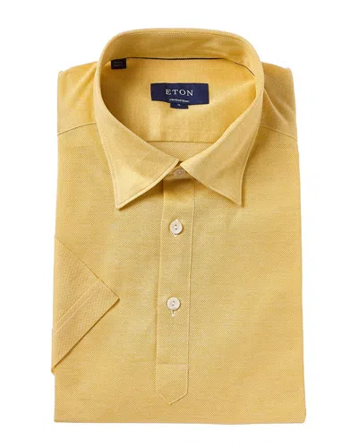 Eton Contemporary Fit Oxford Pique Polo Shirt In Yellow