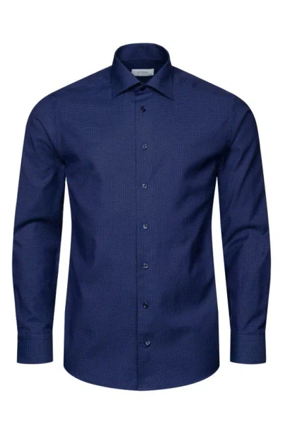 Eton Contemporary Fit Pin Dot Organic Cotton Dress Shirt In Dark Blue