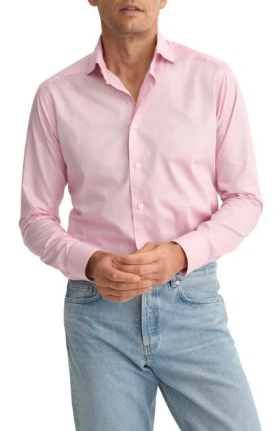 Eton Contemporary Fit Pink Microcheck Cotton Dobby Dress Shirt