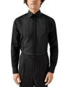 Eton Contemporary Fit Plisse Bib Formal Shirt In Black