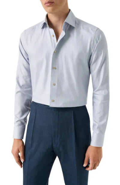 Eton Contemporary Fit Semi Solid Dress Shirt In Blue