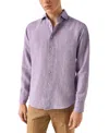 Eton Contemporary Fit Solid Linen Shirt In Purple