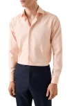 Eton Contemporary Fit Solid Orange Cotton Dobby Dress Shirt
