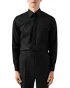 Eton Contemporary Fit Twill Fly Front Formal Shirt In Black