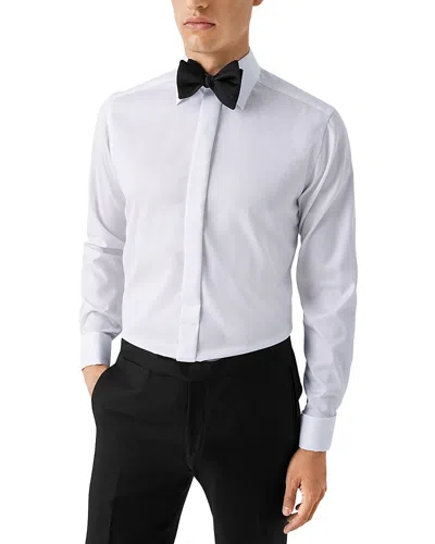 Eton Contemporary Fit Twill Fly Front Formal Shirt In White