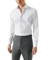 Eton Contemporary Fit Twill Shirt With Geometric Details In White