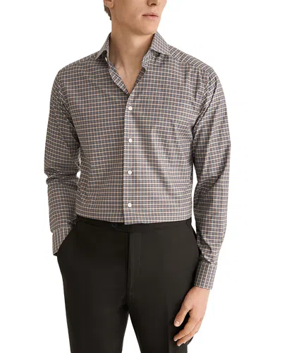 Eton Cotton Contemporary Fit Check Shirt In Brown