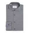 Eton Cotton Filo Di Scozia Contemporary Fit Shirt In Gray